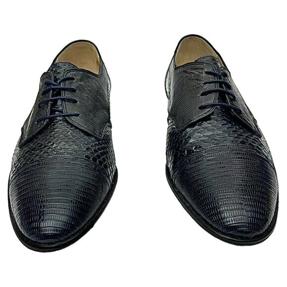Carlo Morandi Blue Lizard Skin Leather Mens Oxford Shoes Size 11 Medium Used main image 10